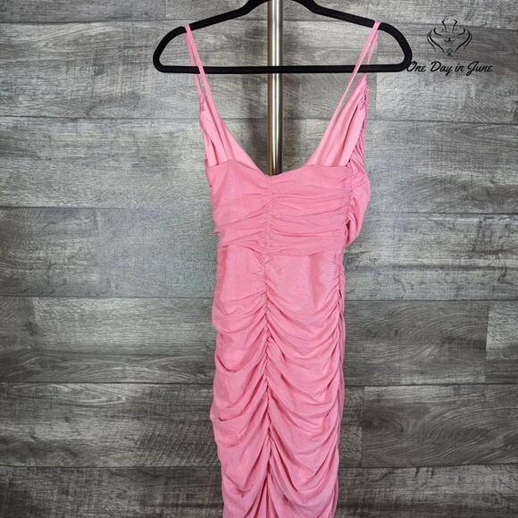 Soly Hux Spaghetti Strap Ruched Bodycon Dress Size S - Picture 2 of 6